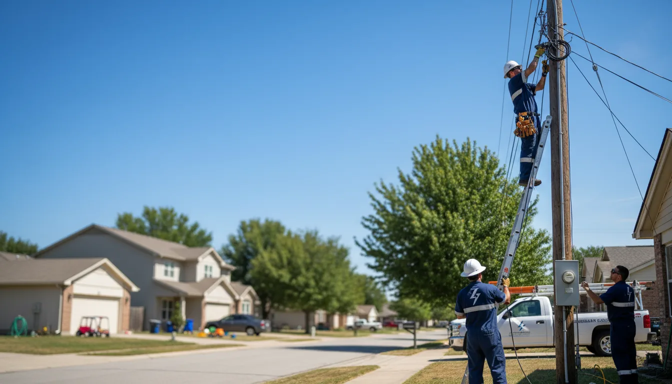 Residential electrician providing installation services in Wellman, TX
